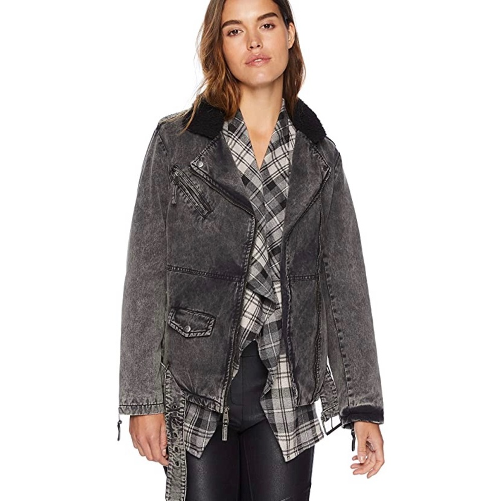 Levi’s Acid Wash Jacket with Shearling Collar